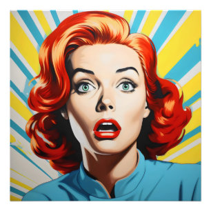 Erschütterte Frau Pop Art Fotodruck