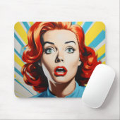 Erschütterte Frau Pop Art Mousepad (Mit Mouse)