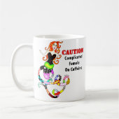 "Erschwerte Frau auf Koffein" Meerjungfrau Kaffeetasse (Links)