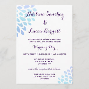 Erschwinglich, elegante Hydrangea Hochzeitseinladu Einladung