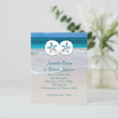 Erschwingliche Beach Wedding Sand Dollar Einladung (Stehend Vorderseite)