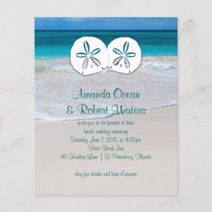 Erschwingliche Beach Wedding Sand Dollar Einladung