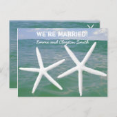 Erschwingliche Beachvolleyball-Feste nach Hochzeit Einladungspostkarte (Vorne/Hinten)