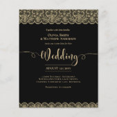 Erschwingliche Black Gold Lace Elegante Hochzeit (Vorderseite)