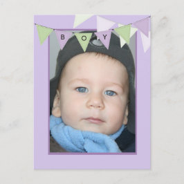 Erschwingliche Bunting-Jungen-Geburtstags-Foto-Par Einladungspostkarte