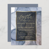 Erschwingliche Hochzeit Dusty Blue Mauve Alkohol T (Vorne/Hinten)