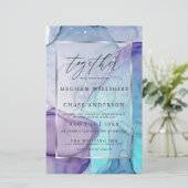 Erschwingliche Hochzeitskitzel Aqua Lila Abstrakte (Stehend Vorderseite)