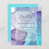 Erschwingliche Hochzeitskitzel Aqua Lila Abstrakte (Vorne/Hinten)