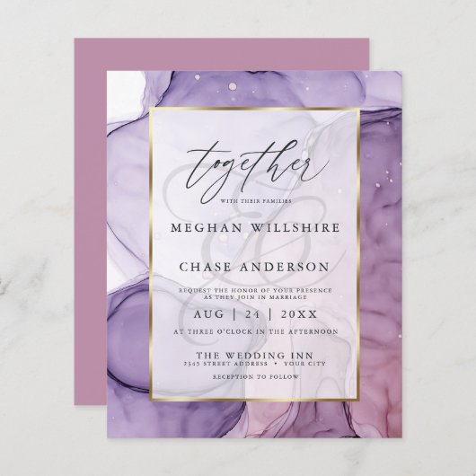 Erschwingliche Hochzeitsschick-Lavendel-Rose Abstr (Vorne/Hinten)