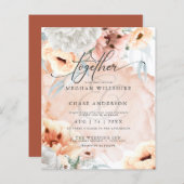 Erschwingliche Korallenriffe Blume Hochzeit Einlad (Vorne/Hinten)