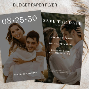 Erschwingliche moderne 2 Foto Hochzeit sparen das  Flyer
