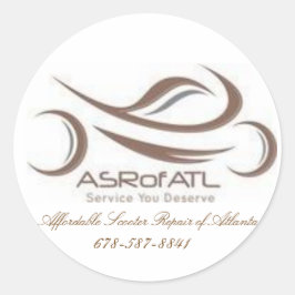 Erschwingliche Rollerreparatur von Atlanta Runder Aufkleber