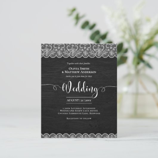 Erschwingliche Schwarz-Holz weiße Spitzen Elegante (Stehend Vorderseite)