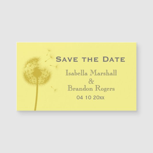 Erschwinglicher gelber Lüster Speichern Sie das Da Magnetkarte (Vorderseite)