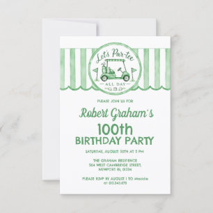 Erschwingliches 100. Geburtstags-Golf-Themenparty Einladung