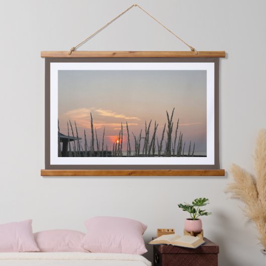 Ersetzbares Foto - Braune Border Print Wandteppich Mit Holzrahmen (Schlafzimmer)