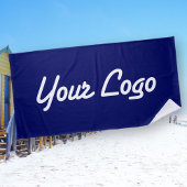 Ersetzbares Logo hinzufügen | Navy Blue Strandtuch