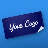 Ersetzbares Logo hinzufügen | Navy Blue Strandtuch