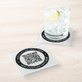 Ersetzen durch Ihren eigenen hochgeladenen QR-Code Glasuntersetzer (Schrägansicht)