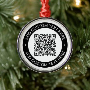 Ersetzen durch Ihren eigenen hochgeladenen QR-Code Ornament Aus Metall