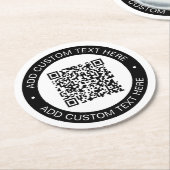 Ersetzen durch Ihren eigenen hochgeladenen QR-Code Runder Pappuntersetzer (Angewinkelt)