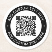 Ersetzen durch Ihren eigenen hochgeladenen QR-Code Runder Pappuntersetzer (Vorderseite)