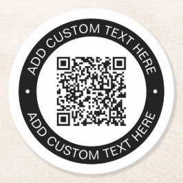 Ersetzen durch Ihren eigenen hochgeladenen QR-Code Runder Pappuntersetzer