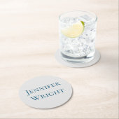 Ersetzen durch Ihren klassischen Namen Schlicht Runder Pappuntersetzer (Vor Ort)