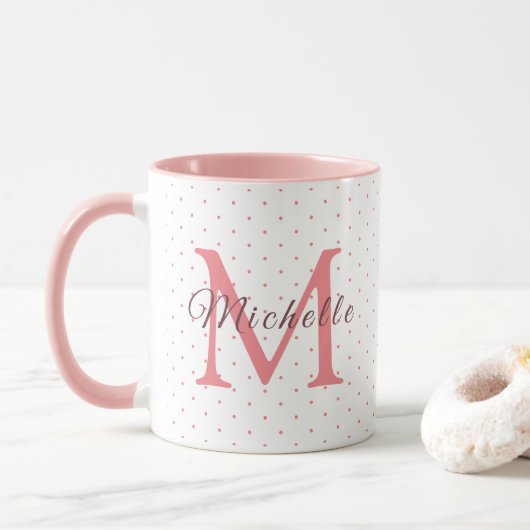 Ersetzen Sie das erste Zeichen Charisma Red Monogr Tasse (Mit Donut)