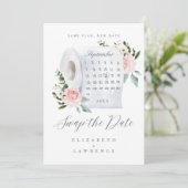 Ersetzen Sie den Kalender für die Papierrollen des Save The Date (Stehend Vorderseite)