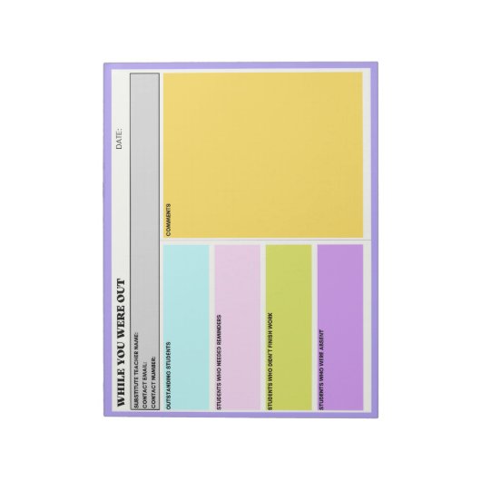 Ersetzen Sie den Lehrer, während Sie das Klassenfo Notizblock (Rotiert)