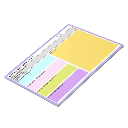 Ersetzen Sie den Lehrer, während Sie das Klassenfo Notizblock (angewinkelt)