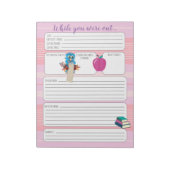 Ersetzen Sie den Lehrer, während Sie in rosa Form  Notizblock (Rotiert)