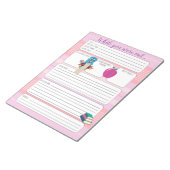 Ersetzen Sie den Lehrer, während Sie in rosa Form  Notizblock (angewinkelt)