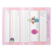 Ersetzen Sie den Lehrer, während Sie in rosa Form  Notizblock (Vorderseite)