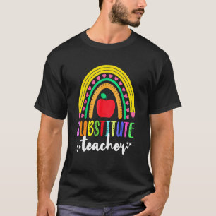 Ersetzen Sie den Regenbogenhalbstift der Lehrerin, T-Shirt
