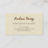 Ersetzen Sie die Lehrerin Vintag Sonnenblume Visitenkarte (Rückseite)