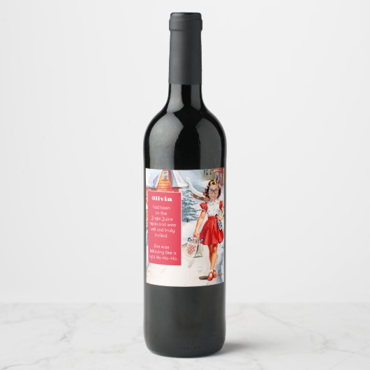 Ersetzen Sie Ihr Gesicht Weihnachten Weinetikett (Vorderseite)