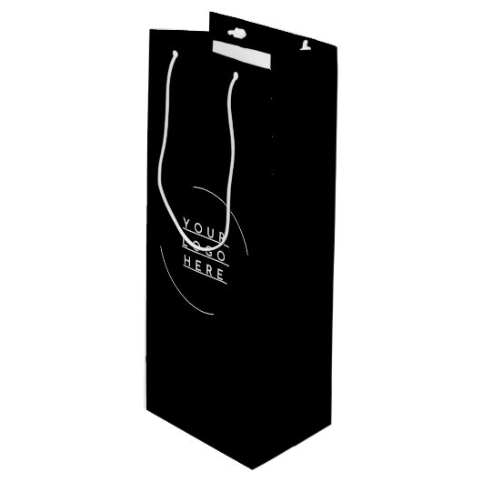 Ersetzen Sie Ihr Logo Geschenktüte Für Weinflaschen (Vorderseite Schrägansicht)