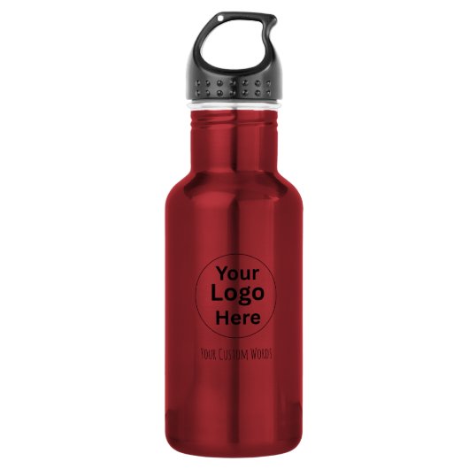 Ersetzen Sie Ihr Logo & Text  Edelstahlflasche (Vorderseite)