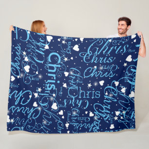 Ersetzen Sie Ihre Namensvorlage mädchenblau Fleecedecke
