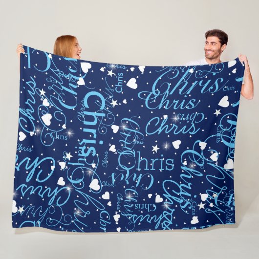 Ersetzen Sie Ihre Namensvorlage mädchenblau Fleecedecke (Beispiel)