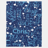 Ersetzen Sie Ihre Namensvorlage mädchenblau Fleecedecke (Vorderseite)