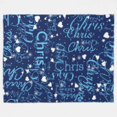 Ersetzen Sie Ihre Namensvorlage mädchenblau Fleecedecke (Vorderseite (Horizontal))