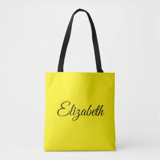 Ersetzen Sie Ihren eigenen Namen Elegantes Script  Tasche (Vorderseite)