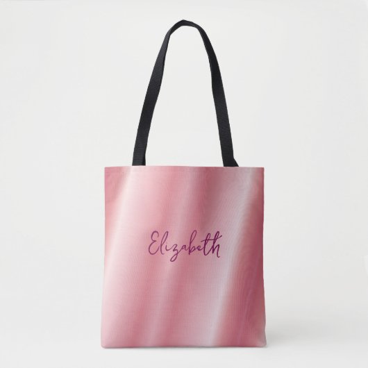 Ersetzen Sie Ihren Namen oder Ihre Text-Rose Gold  Tasche (Vorderseite)