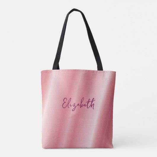 Ersetzen Sie Ihren Namen oder Ihre Text-Rose Gold Tasche (Rückseite)