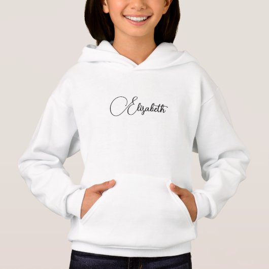 Ersetzen Sie Ihren Namenstext Moderne Elegante Gir Hoodie (Vorderseite)