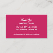 Ersetzen von Lehrkräften nach Maß Visitenkarte (Rückseite)