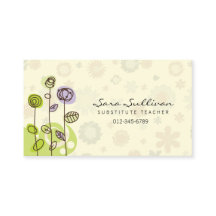 Ersetzen von Teacher Business Card Doodle-Blume